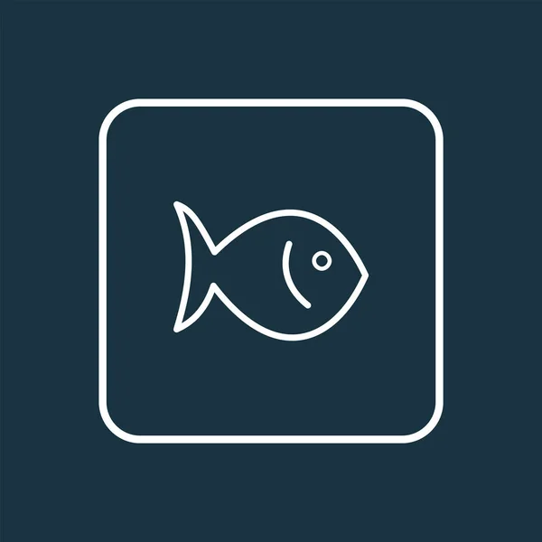 Fisk ikonen linjesymbol. Premium kvalitet isolerade skaldjur element i trendig stil. — Stockfoto