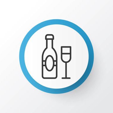 Şampanya ikonu sembolü. Moda tarzında birinci kalite izole şarap elementi.