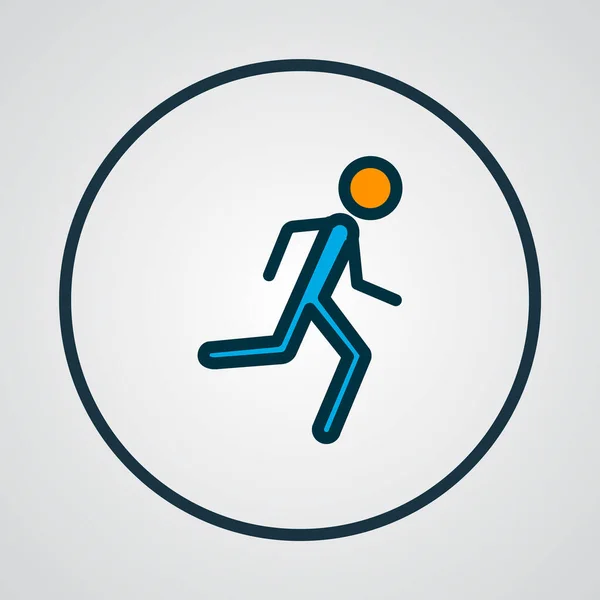 Running man pictogram gekleurde lijn symbool. Hoogwaardig geïsoleerd joggingelement in trendy stijl. — Stockvector