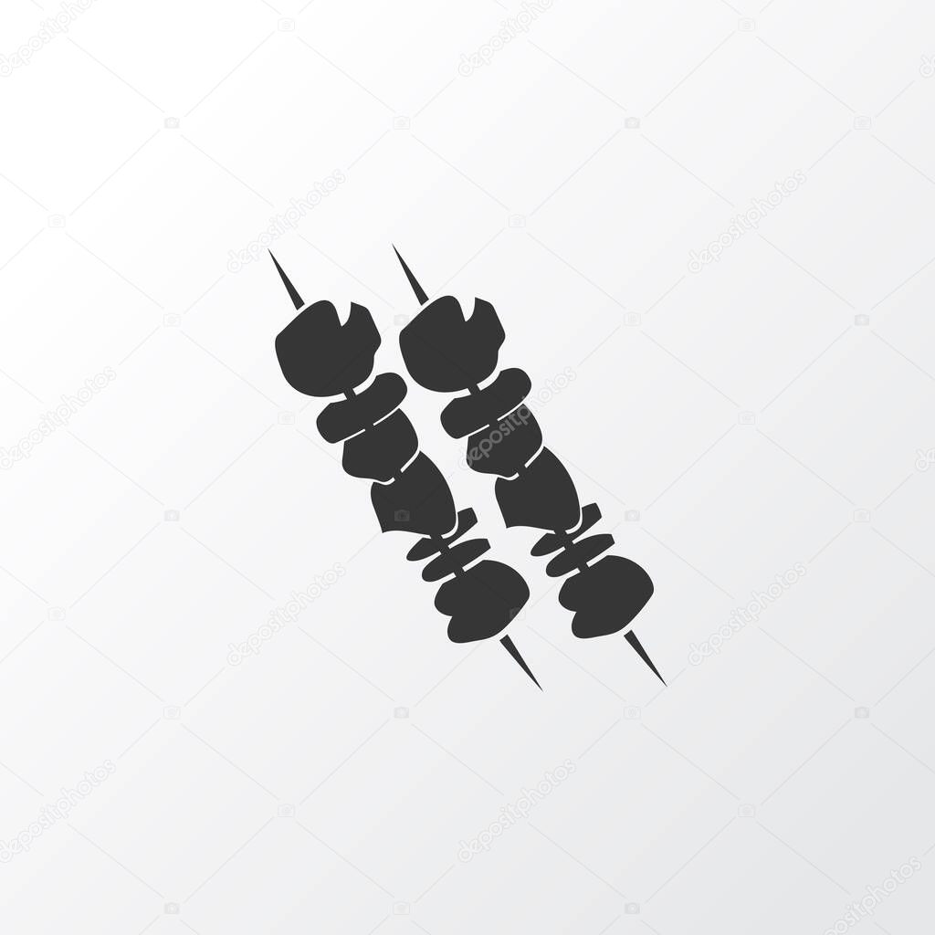 Shish kebab icon symbol. Premium quality isolated skewer element in trendy style.