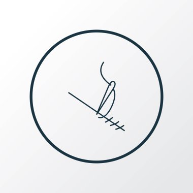 Simge çizgisi sembolü dikiliyor. Moda tarzında birinci kalite izole edilmiş dikiş ögesi.