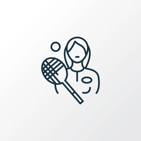 Occupation icons line style set with tennis player elements. Isolated illustration occupation icons. — Stock Photo, Image