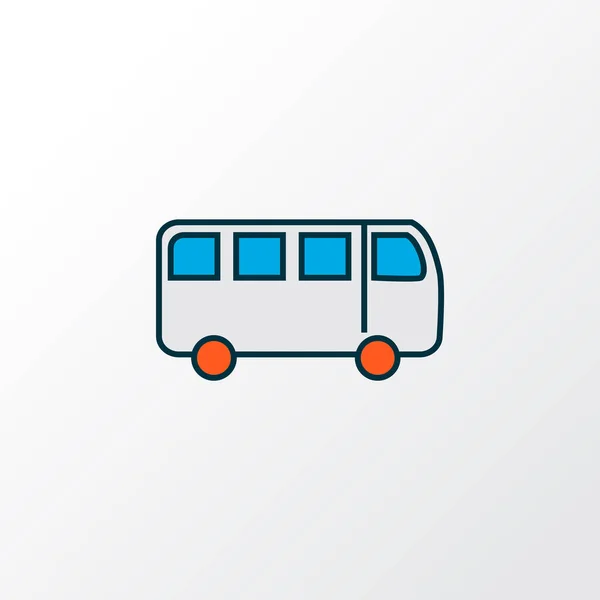 Bus icon colored line symbol. Premium quality isolated autobus element in trendy style. — Stock Vector