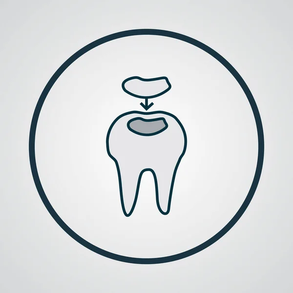 Wypełnienia dentystyczne ikona kolorowy symbol linii. Wysokiej jakości izolowany element wnęki w modnym stylu. — Wektor stockowy