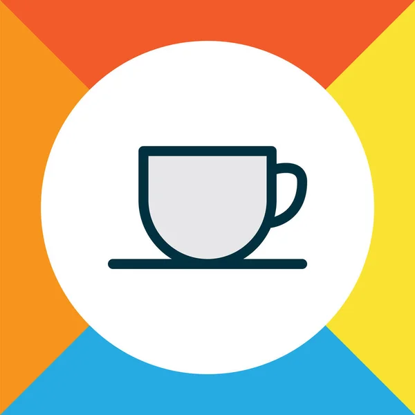 Icono de taza de té símbolo de línea de color. Elemento de bebida aislada de primera calidad en estilo moderno . — Vector de stock