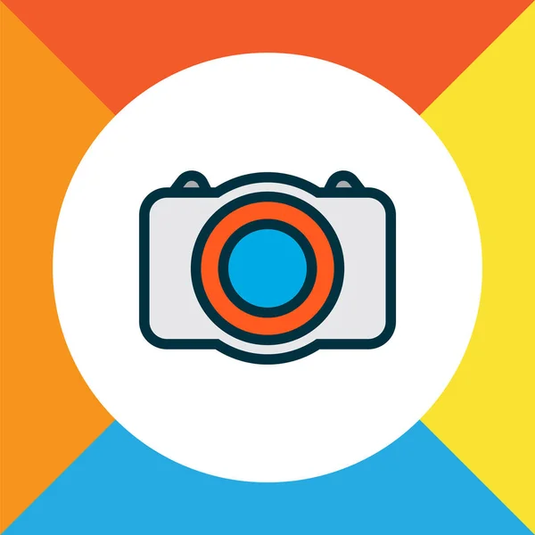 Fotokamera ikon färgad linje symbol. Premium kvalitet isolerad fotografering element i trendig stil. — Stockfoto