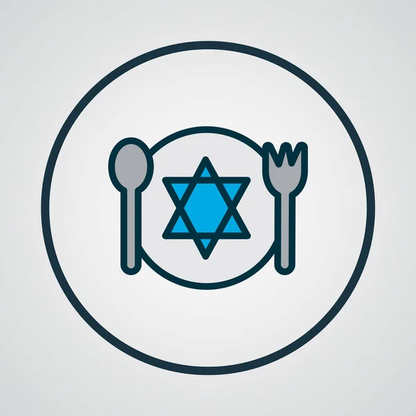 犹太食品图标彩色线条符号。时尚风格的高档隔离膳食元素. — 图库照片