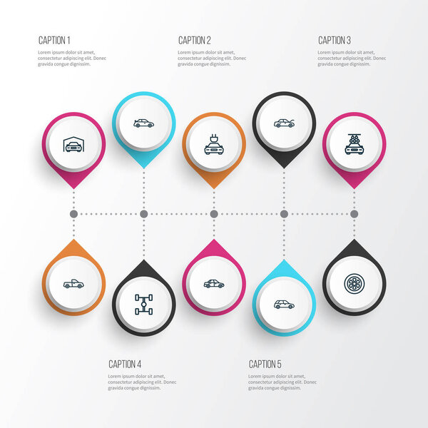 Автомобильные иконки линейный стиль комплект с автомобилем, универсал, пикап и другие элементы туши. Изолированные векторные иконки автомобилей
.