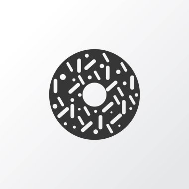 Çörek simgesi. Moda tarzında birinci kalite izole donut ögesi.