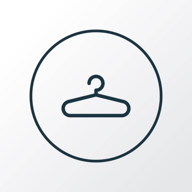 Askı simgesi çizgi sembolü. Moda tarzında birinci kalite izole gardırop ögesi.