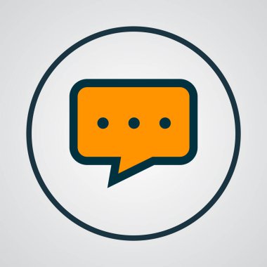 Sohbet simgesi renkli çizgi sembolü. Moda tarzında birinci kalite izole konuşma ögesi.