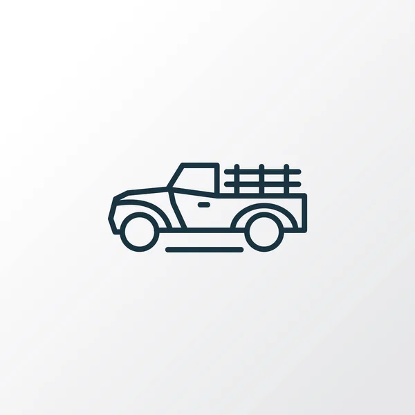 Pickup lastbil ikon linje symbol. Premium kvalitet isolerad transport element i trendig stil. — Stockfoto