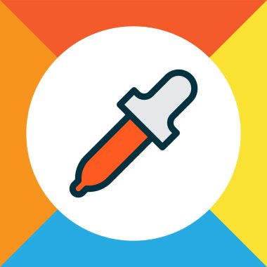 Göz damlası simgesi renkli çizgi sembolü. Moda tarzında birinci kalite izole pipet ögesi.