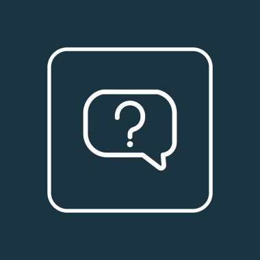 Soru simgesi çizgi sembolü. Kaliteli kalite izole sorgu ögesi modada.