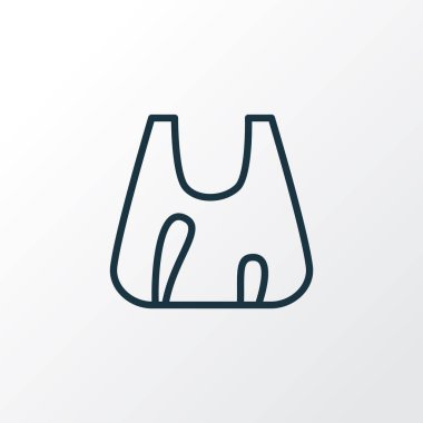 Plastik torbalar için sembol. Moda tarzında birinci kalite izole alışveriş ögesi.