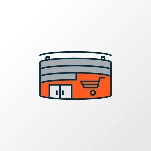 Simbolo linea colorata icona del centro commerciale. Elemento ipermercato isolato di qualità premium in stile trendy. — Foto Stock