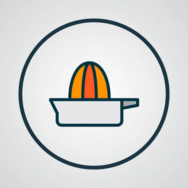 Narancs préselő ikon színes vonal szimbólum. Prémium minőségű izolált gyümölcslé elem trendi stílusban. — Stock Vector