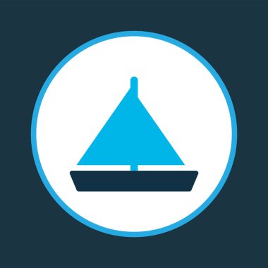 Yat simgesi renkli sembol. Moda tarzında birinci kalite izole yelkenli ögesi.