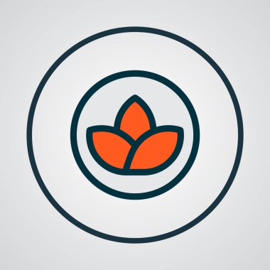 Lotus simgesi renkli çizgi sembolü. Moda tarzında birinci kalite izole çiçek ögesi.