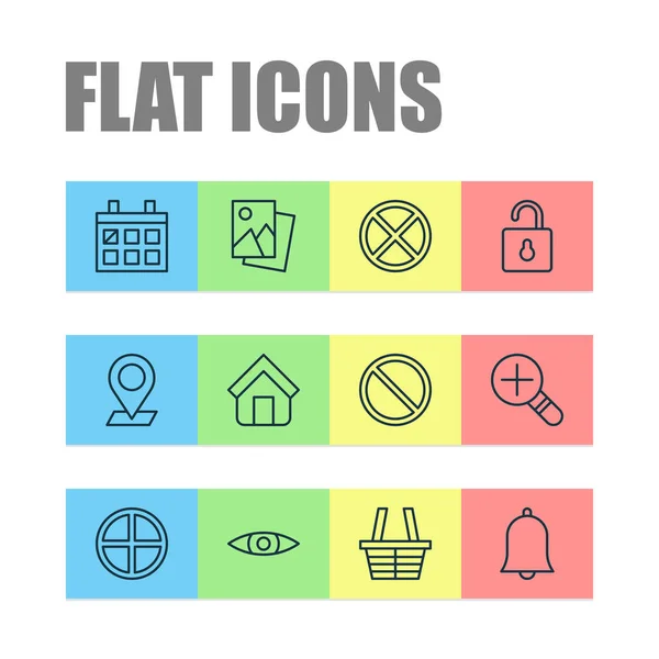Web icons set with almanac, check in, access denied and other increase loup elements. Isolated vector illustration web icons. — Stock Vector