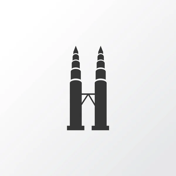 Petronas twin towers icon symbol. Premium quality isolated kuala lumpur element in trendy style. Stock Illustration