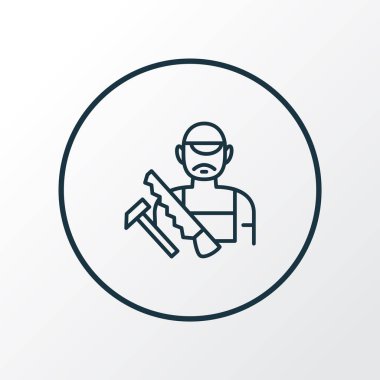 Marangoz sembolü. Moda tarzında birinci kalite izole edilmiş zanaatkar ögesi.