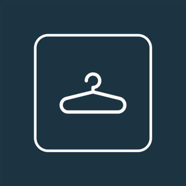 Askı simgesi çizgi sembolü. Moda tarzında birinci kalite izole gardırop ögesi.