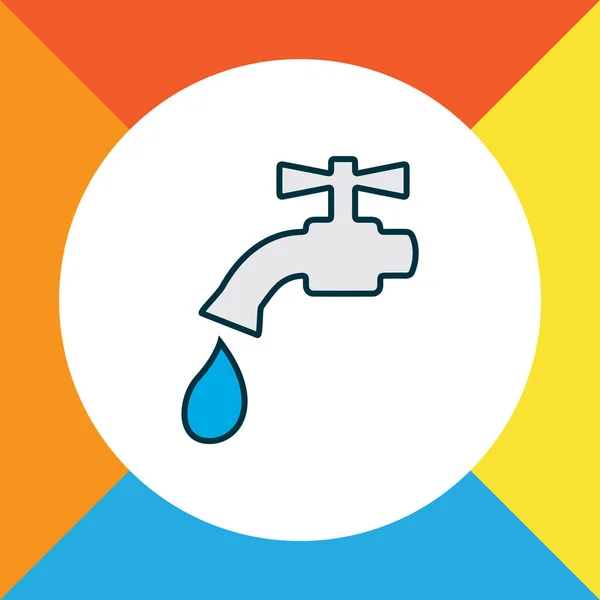 Water crane icon colored line symbol. Premium quality isolated tap element in trendy style. — 스톡 사진