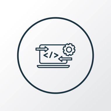 Kod optimizasyon simgesi. Moda tarzında birinci kalite izole işlem ögesi.