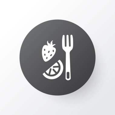 Meyve çatalı simgesi. Moda tarzında birinci kalite yalıtılmış gümüş eşya ögesi.