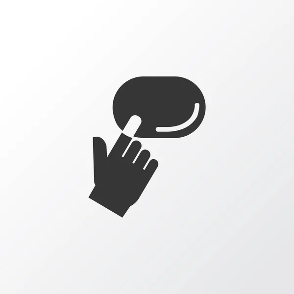 Cursor de mano en el icono del botón símbolo. Elemento de clic aislado de calidad premium en estilo de moda . — Foto de Stock