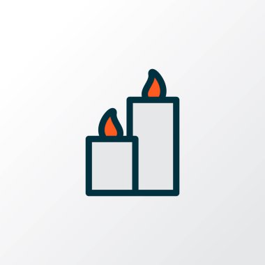 Parafin simgesi renkli çizgi sembolü. Moda tarzında birinci kalite izole fitil balmumu ögesi.