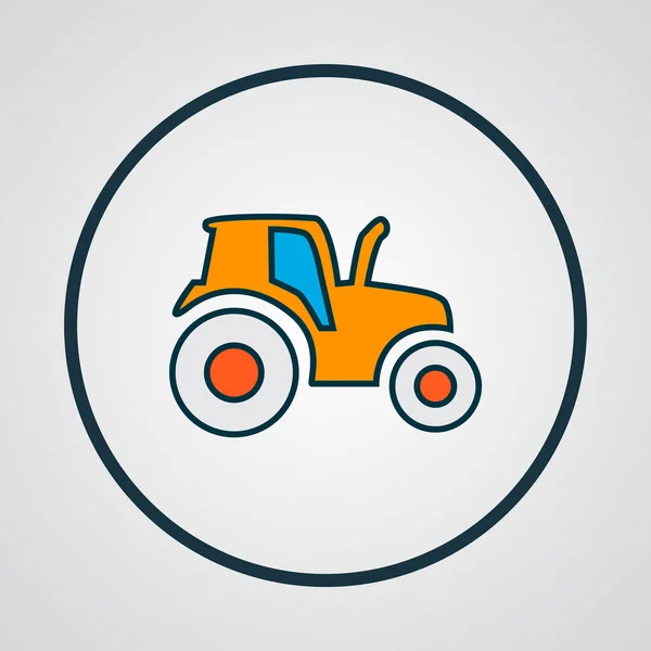 Icono del tractor símbolo de línea de color. Calidad premium aislado agricultura coche elemento en el estilo de moda . — Archivo Imágenes Vectoriales