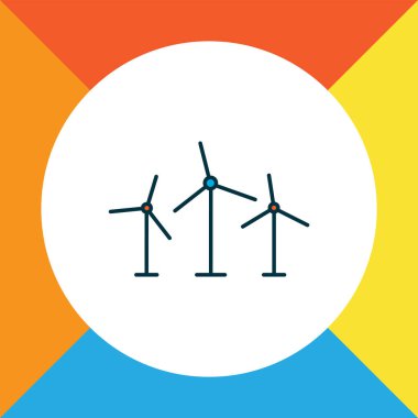 Yel değirmeni simgesi renkli çizgi sembolü. Moda tarzında birinci kalite izole edilmiş değirmen ögesi.