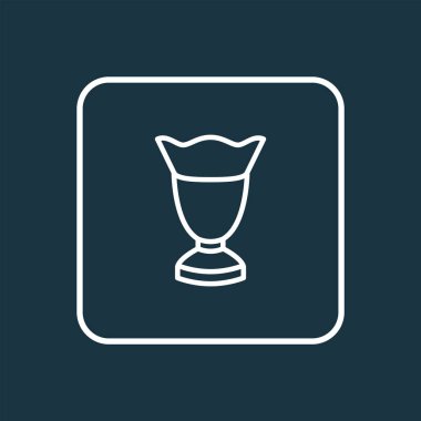 Dondurma cam ikonu çizgisi sembolü. Moda tarzında birinci kalite izole kase ögesi.