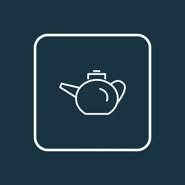 Teapot ikonen linje symbol. Premium kvalitet isolerad vattenkokare element i trendig stil. — Stockfoto