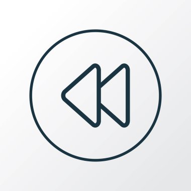 Simge çizgi sembolünü geri al. Kaliteli kalite modaya uygun olarak izole edilmiş geriöge.