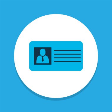 Kimlik kartı simgesi renkli sembol. Kaliteli kalite izole kişisel rozet ögesi modada.