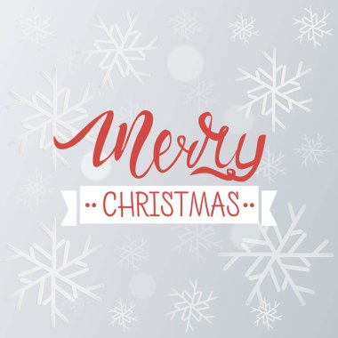 Neşeli Noel tebrik arka plan. Kar taneleri ve bokeh etkisi ile tatil kış şablonu. Vektör çizim