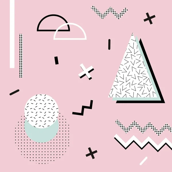 Geometrik memphis arka plan. Retro tasarımı için davetiye, kartvizit, posteri veya başlığı.