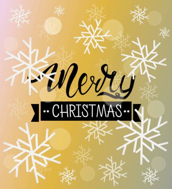 Neşeli Noel tebrik arka plan. Tatil kış şablon kar taneleri ve bokeh etkisi ile.