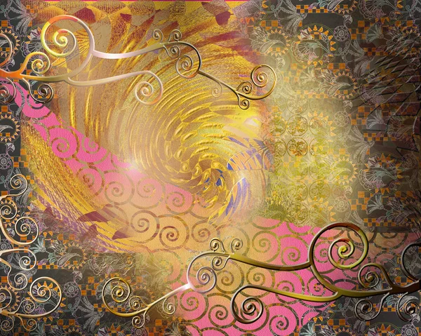 Hintergrund Stil Klimts Illustration Für Wallpaper Banner Hintergrund Karte Buch — Stockfoto