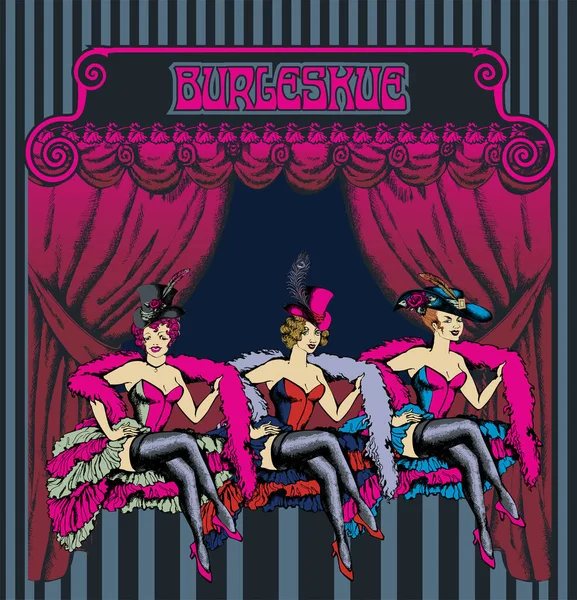 Burlesque Dancer Ore Carnival Girl Vector Illustration — Stock Vector