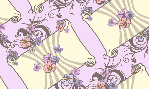 Fantastische Bloemen Vlinders Naadloos Patroon Vector Illustratie Bestemd Voor Weefsels — Stockvector