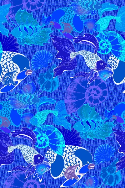 Diseño Fantásticos Peces Viajes Por Mar Ilustración Vectorial Adecuado Para — Archivo Imágenes Vectoriales