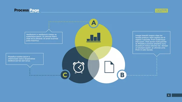 Infografía Plantilla de diapositiva de diagrama de Venn — Archivo Imágenes Vectoriales