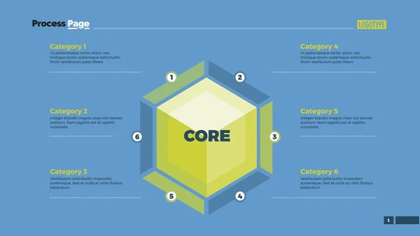 Mall för Hexagon steg Diagram Slide Vektorgrafik