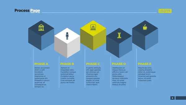 Plantilla de diapositiva de diagrama de infografía de cubo — Archivo Imágenes Vectoriales