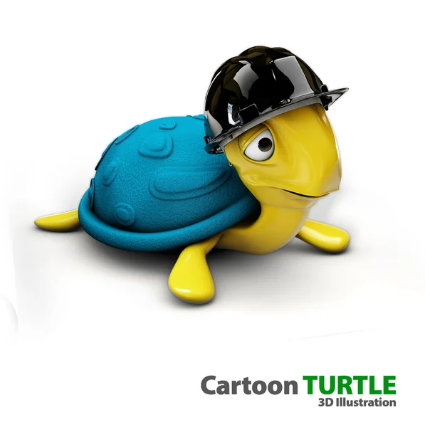 Ευτυχισμένος χελώνα γελοιογραφία ως εργοδηγός — Φωτογραφία Αρχείου