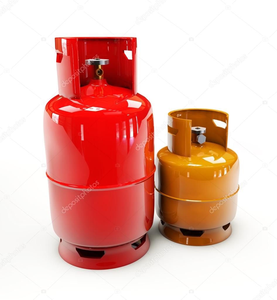 Propane gas cylinder on a white background